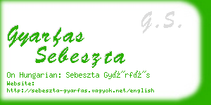 gyarfas sebeszta business card